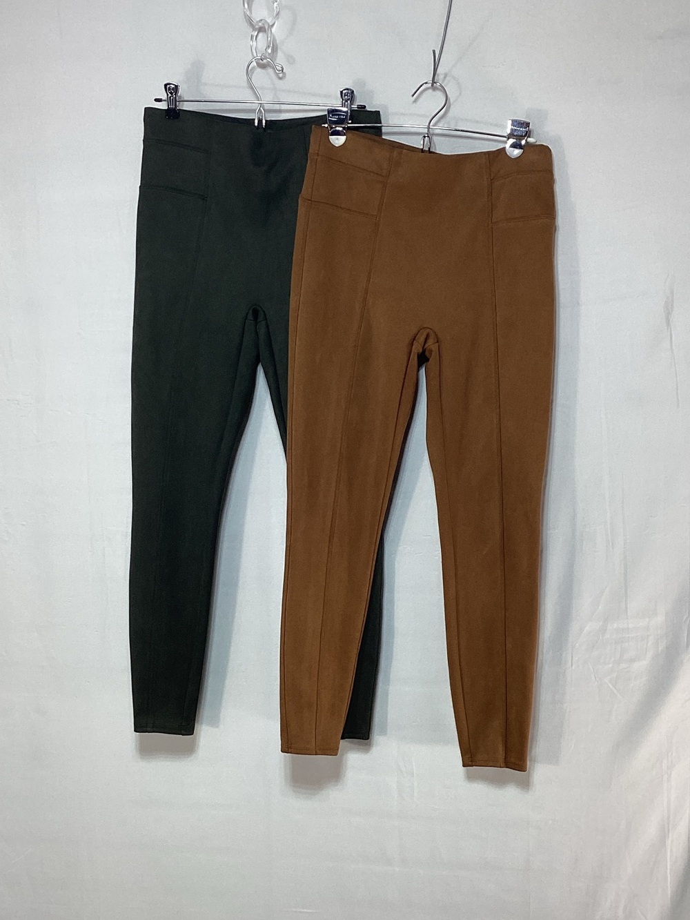 SPANX 2 pair Leggings in Brown and Dark Green size large